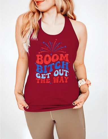 CM C&M WODRO American Racerback Tank Tops Women Funny Letter Print Patriotic Cami Shirt 4th of July Sleeveless Shirt in Saudi Arabia