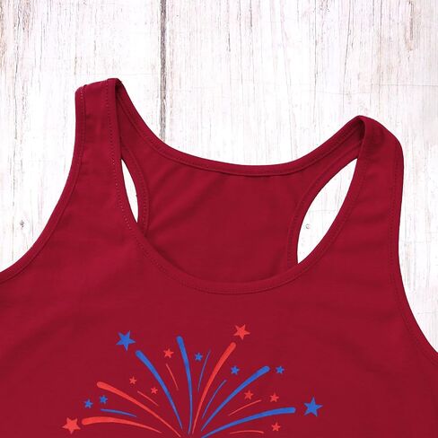 CM C&M WODRO American Racerback Tank Tops Women Funny Letter Print Patriotic Cami Shirt 4th of July Sleeveless Shirt in Saudi Arabia