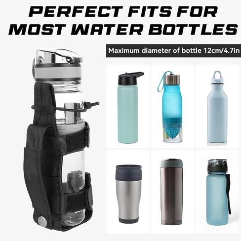 1 PCS Molle Bottle Holder Tactical Portable Belt Bottle Holder Pouch Adjust Water Bottle Carrier Backpack Water Bottle Holder for Hunting Walking Running Traveling in Saudi Arabia