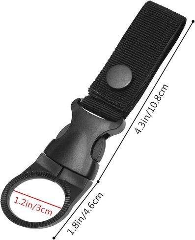 3 قطع زجاجة معلقة مشبك مشبك في الهواء الطلق المحمولة زجاجة مياه حلقة حامل زجاجة مياه معدنية كليب لحقيبة الظهر حزام حزام في الهواء الطلق التخييم المشي لمسافات طويلة تسلق الجبال السفر (أسود) in Kuwait