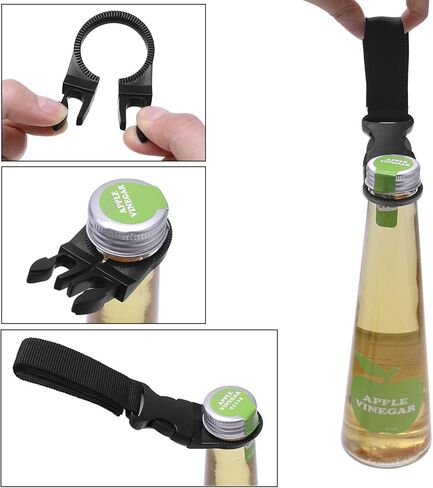 3 قطع زجاجة معلقة مشبك مشبك في الهواء الطلق المحمولة زجاجة مياه حلقة حامل زجاجة مياه معدنية كليب لحقيبة الظهر حزام حزام في الهواء الطلق التخييم المشي لمسافات طويلة تسلق الجبال السفر (أسود) in Kuwait