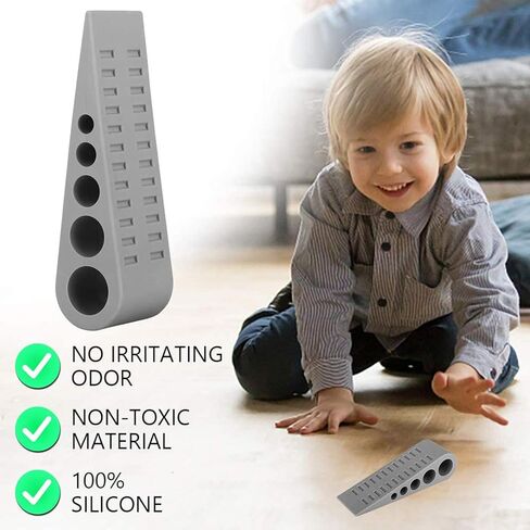 سدادة الباب المطاطية لإيقاف الباب، واقي إصبع مرن لإيقاف الباب على الأرض، 3 قطع/مجموعة من سدادة الباب (رمادي) in Kuwait