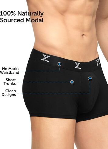 XYXX Men's Underwear Ace Intellisoft Micromodal Trunk Pack Of 3 in Saudi Arabia