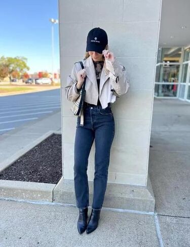 Bianstore Women's Cropped Trench Coat Fashion Long Sleeve Belted Jacket Outerwear in Kuwait