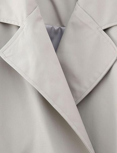 Bianstore Women's Cropped Trench Coat Fashion Long Sleeve Belted Jacket Outerwear in Kuwait