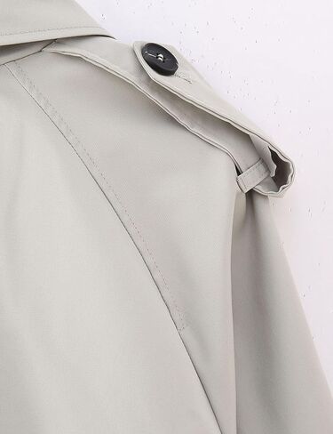 Bianstore Women's Cropped Trench Coat Fashion Long Sleeve Belted Jacket Outerwear in Kuwait