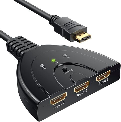HDMI Switch, HDMI Splitter Switcher 3 in 1 Out, 4K HDMI Switcher with Pigtail HDMI Cable, Support Full HD 4K 1080P 3D Player, HDMI Hub Compatible with Fire Stick, TV,PS4, Game Consoles in Saudi Arabia