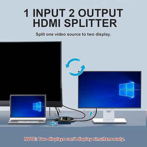 HDMI Switch 4K HDMI Splitter، محول HDMI ثنائي الاتجاه من الألومنيوم PHOVOLT 2 مدخل 1 مخرج، مقسم تبديل HDMI 1 × 2/2 × 1، يدعم 4K 3D HD 1080P لأجهزة Xbox PS4 Roku HDTV in Kuwait