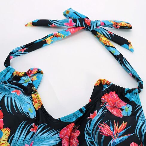 ملابس سباحة هانا نيكول للسيدات مقاس كبير مكونة من قطعتين تانكيني وفتحة رقبة على شكل حرف V وحمالات غير متماثلة مع شورت بويشورت in Kuwait