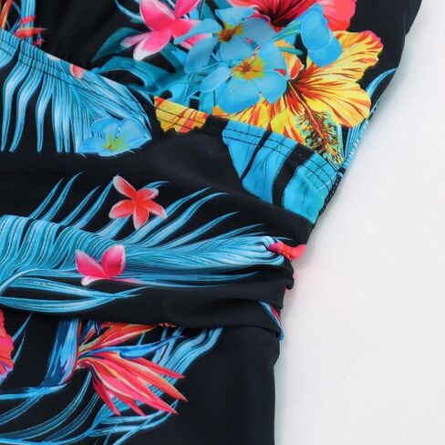 ملابس سباحة هانا نيكول للسيدات مقاس كبير مكونة من قطعتين تانكيني وفتحة رقبة على شكل حرف V وحمالات غير متماثلة مع شورت بويشورت in Kuwait