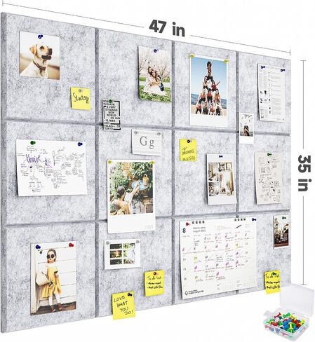 Felt Bulletin Board：47"x35" Large Cork Board Alternative - 12 Pack Pin Board with 60 Push Pins for Walls Office Home in Saudi Arabia
