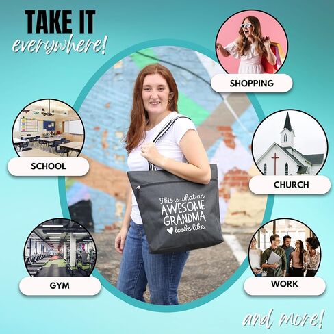 Brooke & Jess Designs هدايا الجدة، حقيبة حمل هدايا نانا - مثالية للعمل، هدية للجدة، عيد الأم من الأحفاد in Kuwait