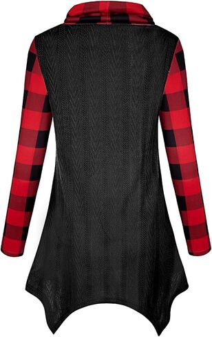 Cestyle Womens Fall Long Sleeve Cowl Neck Asymmetrical Hemline Flowy Tunic Top in Kuwait