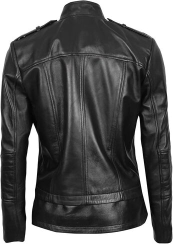 Blingsoul Womens Leather Jacket Motorcycle - Asymmetrical Leather Jackets for Women in Kuwait