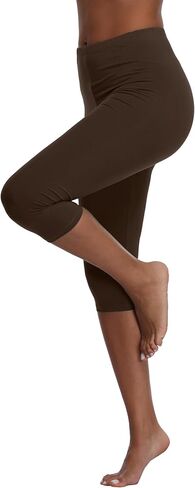 A-Wintage Women's Soft Capri Leggings Stretch Cotton Leggings Lightweight Capri Length Workout Yoga Pants - Rug & Plus in Saudi Arabia