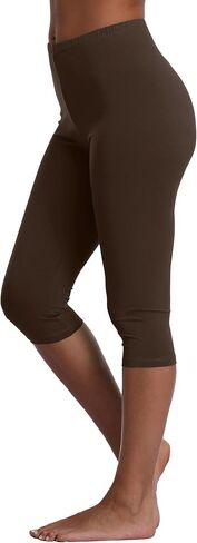 A-Wintage Women's Soft Capri Leggings Stretch Cotton Leggings Lightweight Capri Length Workout Yoga Pants - Rug & Plus in Saudi Arabia