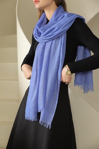 Jeelow Cotton Feel Scarf Shawl Wrap Soft Lightweight Scarves And Wraps For Men Women in Kuwait