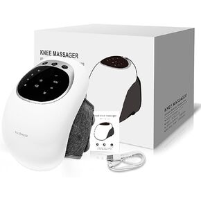 Knee Massager, Cordless Wearable Rechargeable Clear Visible LED Screen, 3 Vibration Modes & 3 Heating Levels, Timer Function, Rechargeable Portable Massager for Knee Discomfort (B)