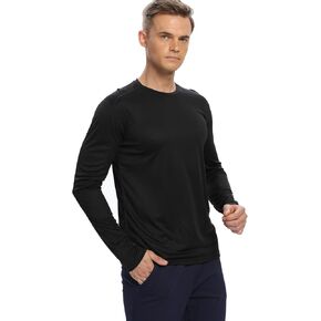 AyeGoo Men’s 3 Pack Long Sleeve Performance Running Shirts,Sun Protection Shirts, Quick-Dry and Lightweight Workout T-Shirts