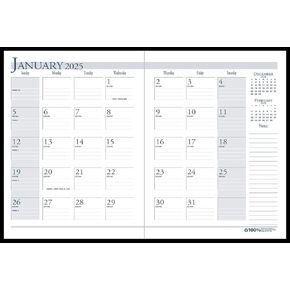 House of Doolittle 2025 Economy Calendar Planner, Monthly, Black Cover, 7 x 10 Inches, December - January (HOD260602-25)