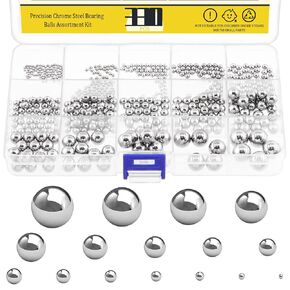330 Pcs Metric Precision Chrome Steel Bearing Ball Assortment Kit 1mm 2mm, 2.5mm, 3mm, 3.5mm, 4mm, 4.5mm, 5mm, 5.5mm, 6mm, 7mm, 8mm, 9mm, 10mm, 11mm, 12mm