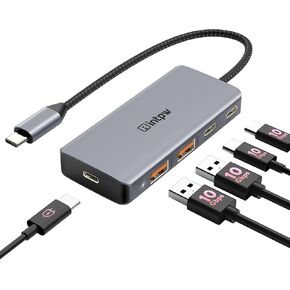 USB C Hub, intpw USB C Splitter 10Gbps with 2 USB A, 2 USB C 3.2 Data,PD 100W Charging Port, Powered USB 3.2 Hub for MacBook Pro/Air M2 M1, iPad, Surface Pro,Dell, HP, Lenovo and More Type C Devices