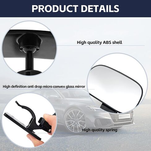 Car Interior Rearview Mirror, Wide-Angle Convex Clip-on Mirror, 360 ° Free Rotation of The Rear-View Reflective Mirror, Suitable for Observing Children in the Rear in Saudi Arabia