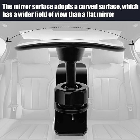 Car Interior Rearview Mirror, Wide-Angle Convex Clip-on Mirror, 360 ° Free Rotation of The Rear-View Reflective Mirror, Suitable for Observing Children in the Rear in Saudi Arabia