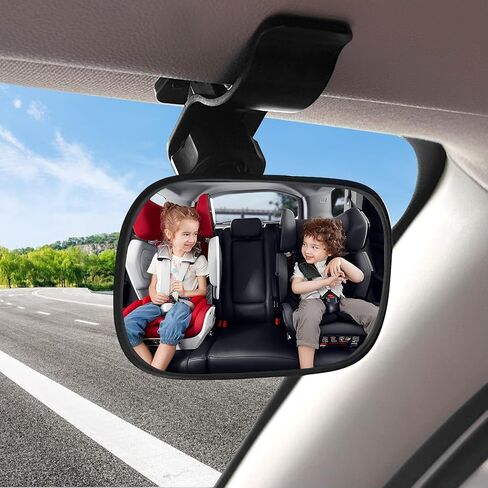 Car Interior Rearview Mirror, Wide-Angle Convex Clip-on Mirror, 360 ° Free Rotation of The Rear-View Reflective Mirror, Suitable for Observing Children in the Rear in Saudi Arabia