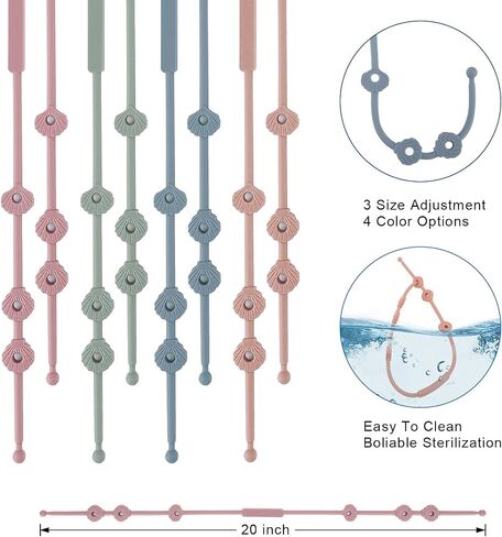 Toy Straps for Baby 4pcs, Silicone Pacifier Clips,Toddler Toy Bottle Harness Straps for Strollers, High Chair, Cribs, Bags, BPA Free, Multi Color in Saudi Arabia