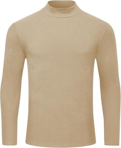 Men's Casual Slim Fit Half Turtleneck Shirts Basic Long Sleeve Undershirt Top Knitted Pullover in Saudi Arabia