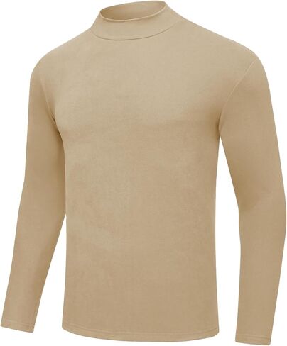 Men's Casual Slim Fit Half Turtleneck Shirts Basic Long Sleeve Undershirt Top Knitted Pullover in Saudi Arabia