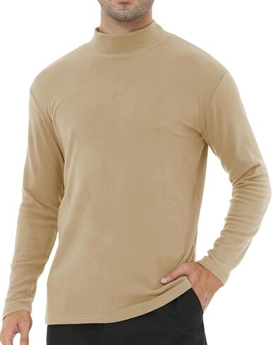 Men's Casual Slim Fit Half Turtleneck Shirts Basic Long Sleeve Undershirt Top Knitted Pullover in Saudi Arabia