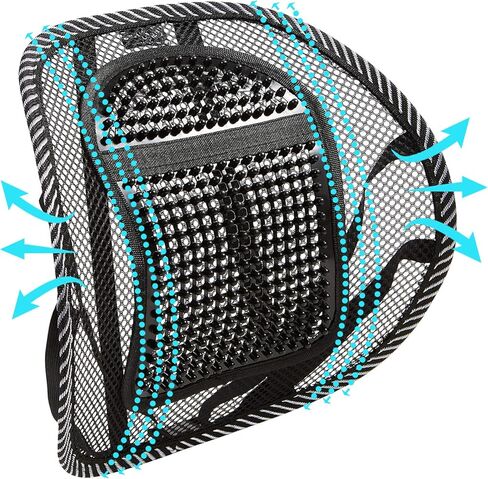 دعم قطني كبير النمل، دعم ظهر السيارة مع خرز تدليك مريح مصمم للراحة وتخفيف آلام أسفل الظهر - دعم قطني لمقعد السيارة للسائق، كرسي المكتب، الكرسي المتحرك، المنزل in Kuwait