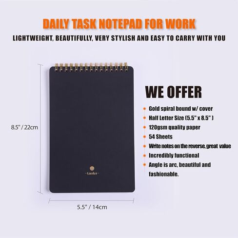 Focused To Do List Notebook For Work With 54 Sheets-A5 Daily Task Notepad is Perfect Productivity Planner Tool For Busy Lives With Big Lists-Task Checklist Organizer Agenda Pad-Goal Setting Journal in Saudi Arabia