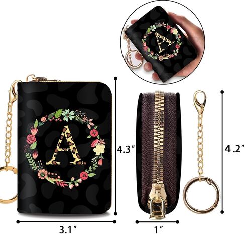 محفظة حامل بطاقات الائتمان RFID للنساء نحيفة، محفظة صغيرة للنساء صغيرة، محافظ بطاقات للنساء نحيفة، محفظة بطاقات رفيعة مع سحاب سلسلة مفاتيح رفيعة، هدايا شخصية للمعلمة والممرضة الأولية (S) in Kuwait