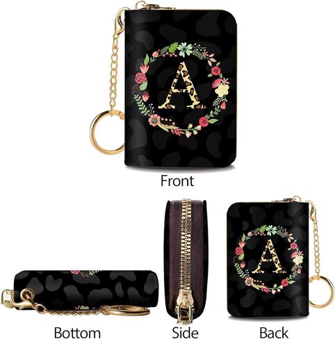 محفظة حامل بطاقات الائتمان RFID للنساء نحيفة، محفظة صغيرة للنساء صغيرة، محافظ بطاقات للنساء نحيفة، محفظة بطاقات رفيعة مع سحاب سلسلة مفاتيح رفيعة، هدايا شخصية للمعلمة والممرضة الأولية (S) in Kuwait