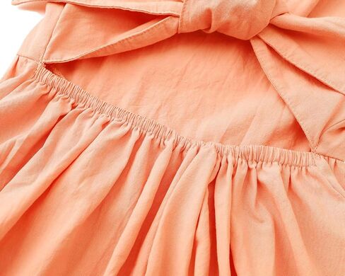Dutebare Toddler Girls Swing Dress Linen Backless Tie Back Ruffle Hem Kid Casual Beach Dresses in Saudi Arabia