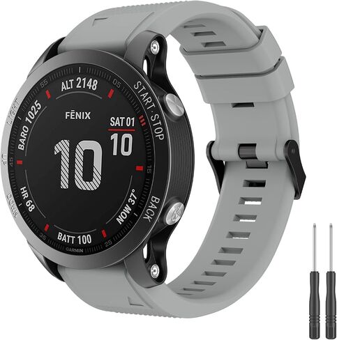 Meliya Compatible with Fenix 6 Watch Band, Soft Silicone Sport Replacement Strap for Fenix 6/Fenix 6 Pro/Fenix 5/Fenix 5 Plus/Forerunner 935/Forerunner 945/Approach S60/Quatix 5 Smart Watch in Saudi Arabia