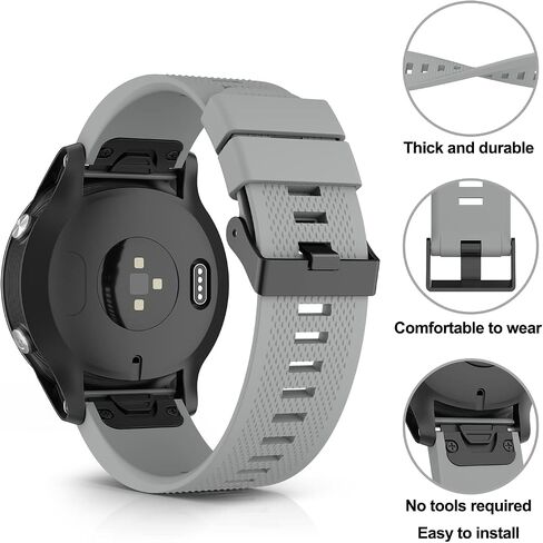 Meliya Compatible with Fenix 6 Watch Band, Soft Silicone Sport Replacement Strap for Fenix 6/Fenix 6 Pro/Fenix 5/Fenix 5 Plus/Forerunner 935/Forerunner 945/Approach S60/Quatix 5 Smart Watch in Saudi Arabia
