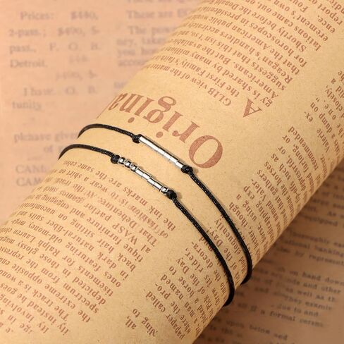 Ldurian Morse Code Bracelets for Family - Morris Code Bracelets Adjustable String Distance Matching Bracelets - Secret Message Jewelry Gifts for Mom in Kuwait
