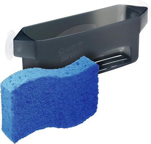 Scotch-Brite Sink Corner Caddy with Non-Scratch Scrub Sponge, Save Counter Space, Sponge Holder in Saudi Arabia