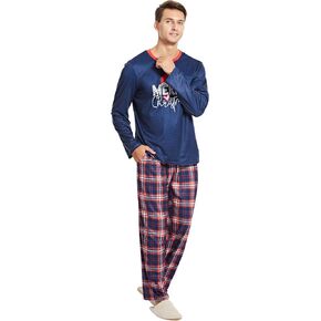 Yoimira Christmas Long Sleeve mens pajamas, Holiday pajamas for men soft, Funny mens pajamas sets adults
