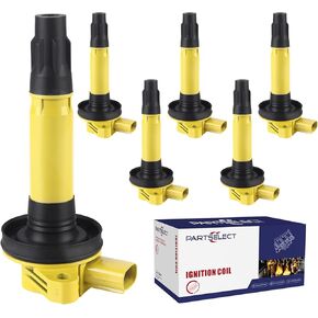 6PCS Ignition Coil Pack UF-646 C1814 DG549 Replacement for Ford F150 Expedition Explorer Lobo Police Flex Taurus Transit 3.5L V6 Lincoln MKS MKT Navigator 3.5L V6 Yellow