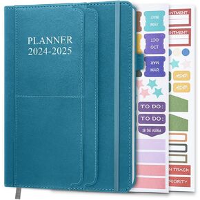 Planner 2025-2026 - 18 Months (Jan 25 - Jun 26) Agenda Planner 5.8" x 8.5", 2025-2026 Weekly & Monthly Planner with Pen Holder, Vegan Leather Hard Cover, Pink