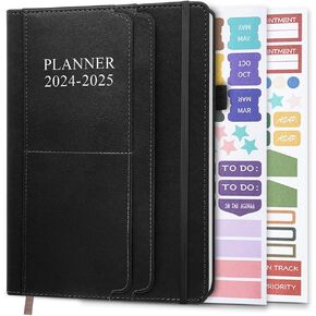 Planner 2025-2026 - 18 Months (Jan 25 - Jun 26) Agenda Planner 5.8" x 8.5", 2025-2026 Weekly & Monthly Planner with Pen Holder, Vegan Leather Hard Cover, Pink