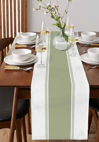 Black and White Table Runners 36 inches Long,Non Slip Stripes Modern Table Runner Dresser Scarves,Farmhouse Decortaive Table Runner Cover for Dining Coffee Table Holiday Party Wedding in Kuwait