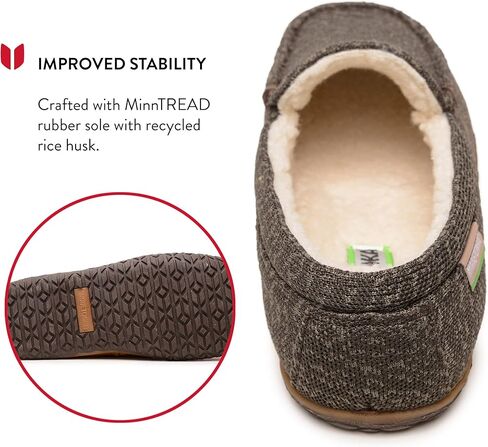 Minnetonka Men’s Eco Elm - Slip-On Casual Loafers Designed with Recycled Berber Lining, Removable Contoured Footbed, MinnTREAD Rubber with Rice Husk Sole, and Repurposed Fabric Upper in Kuwait