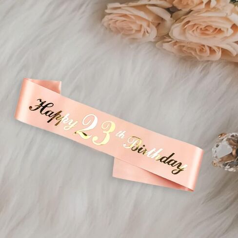 طقم تزيين عيد الميلاد 23 قطعة من الساتان ووشاح عيد الميلاد باللون الذهبي الوردي ومجموعة تاج من حجر الراين ومجموعة هدايا عيد الميلاد لوشاح عيد الميلاد الثالث والعشرين السعيد ومستلزمات حفلات التاج للنساء والفتيات in Kuwait