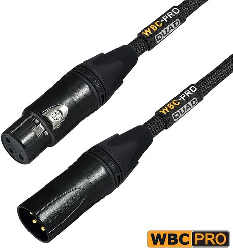 4 Units - 25 Foot - WBC-PRO-Quad Ultra-Silent Ultra-Flexible Balanced Star-Quad Cable with Neutrik Male & Female XLR Plugs & Black Tweed Jacket in Saudi Arabia